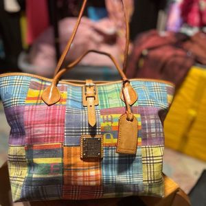 Vtg Dooney Bourke Madras Ants Tote